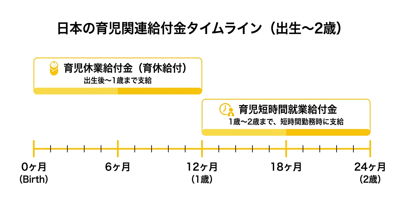 育児関連給付金の対象期間イメージ図