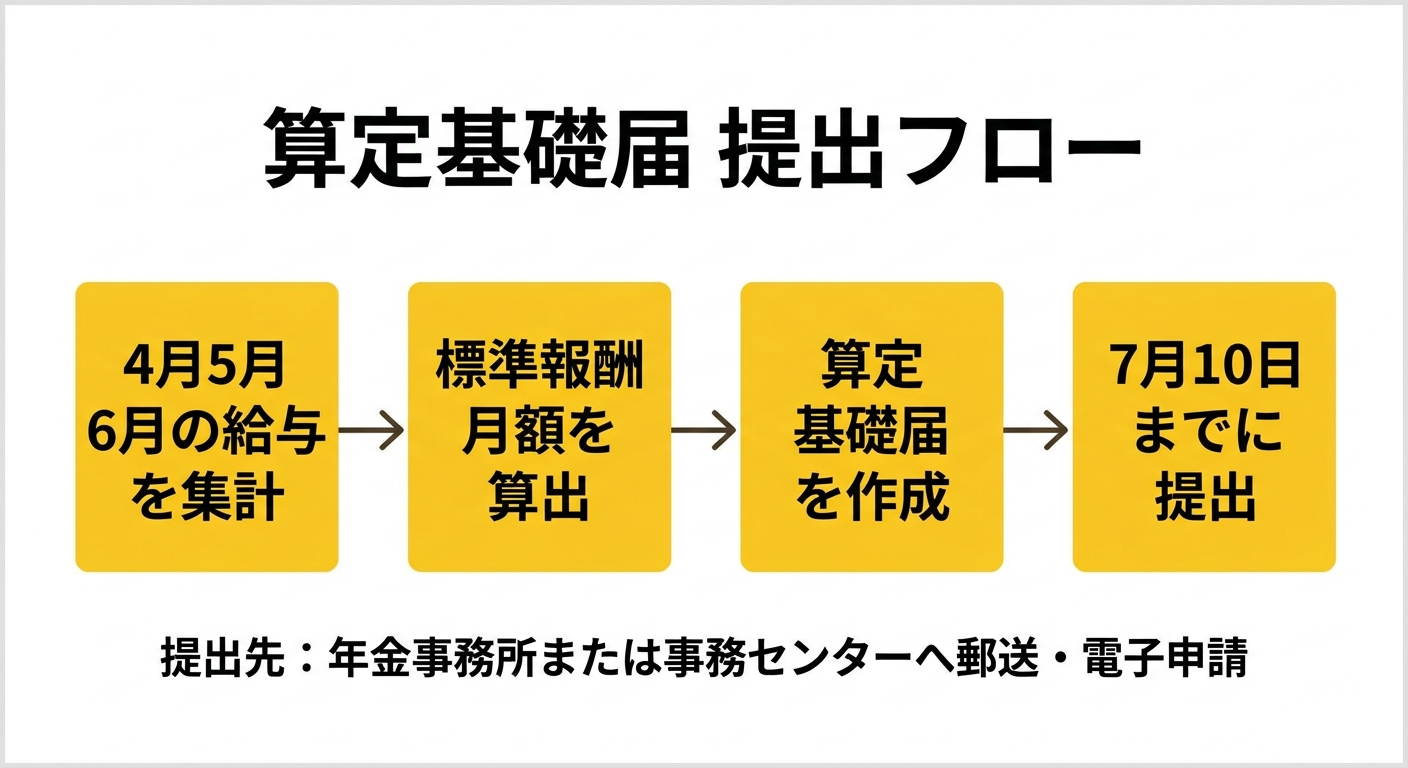 算定基礎届の提出フロー