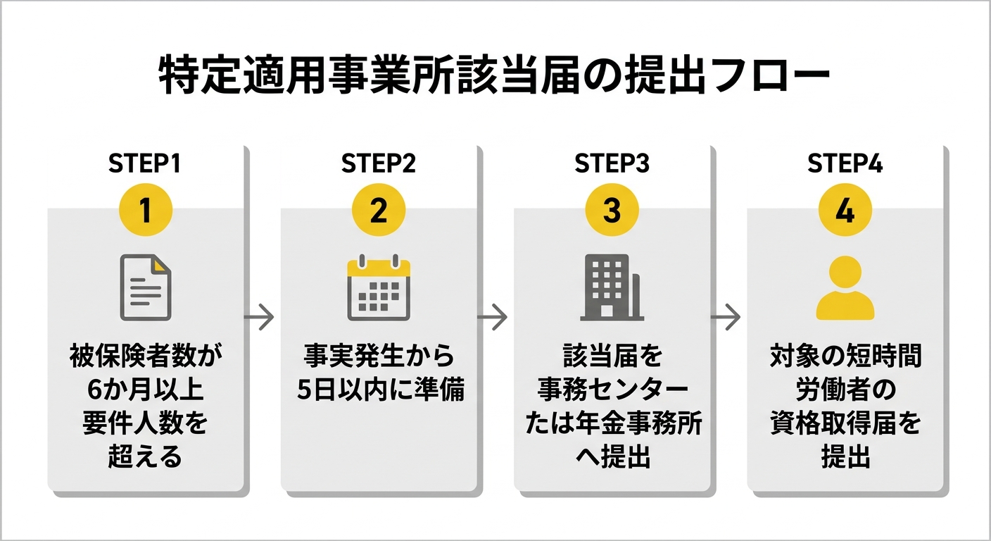 特定適用事業所該当届の提出フロー